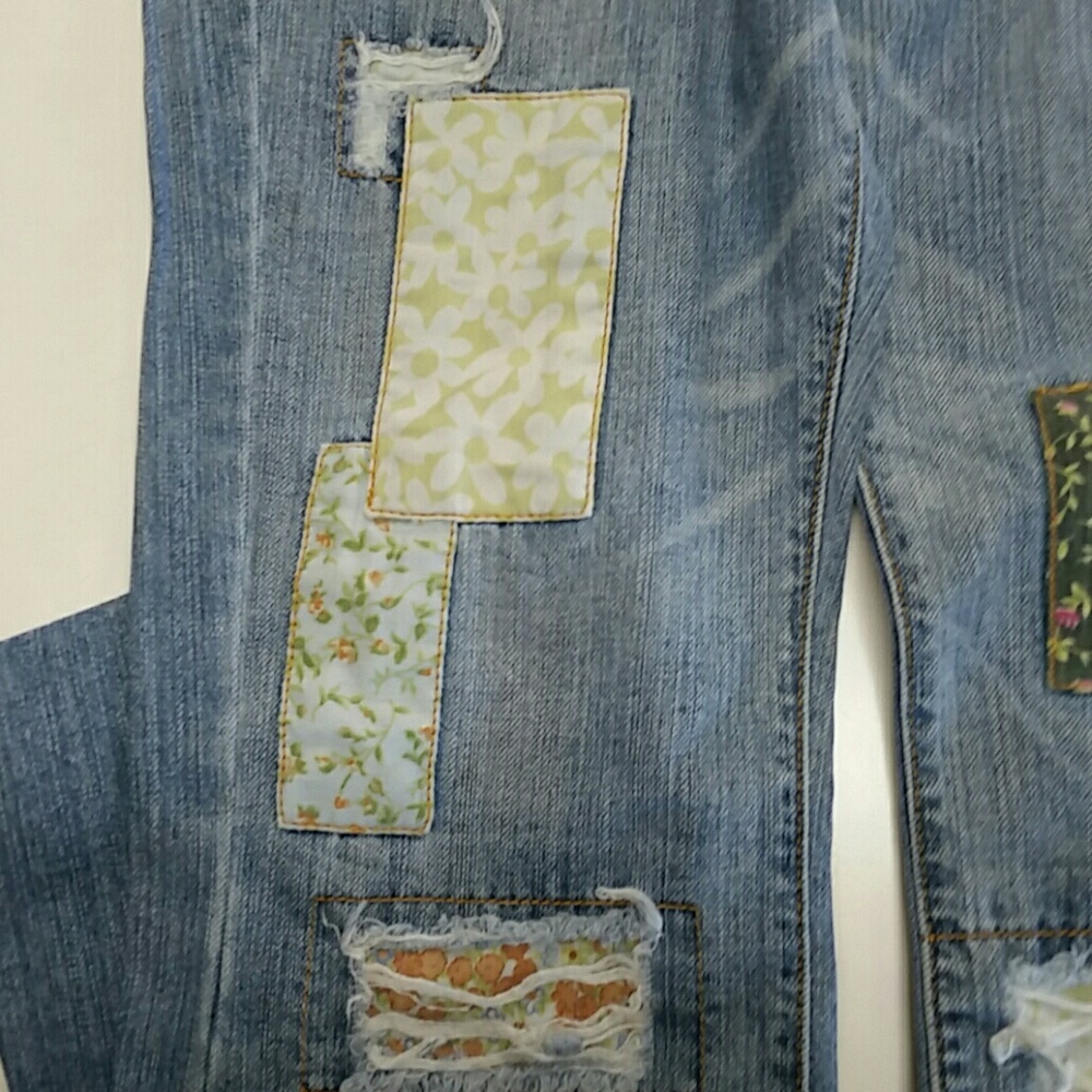 Levis Slouch Boot Cut Patchwork Jeans Style 513 - image 4